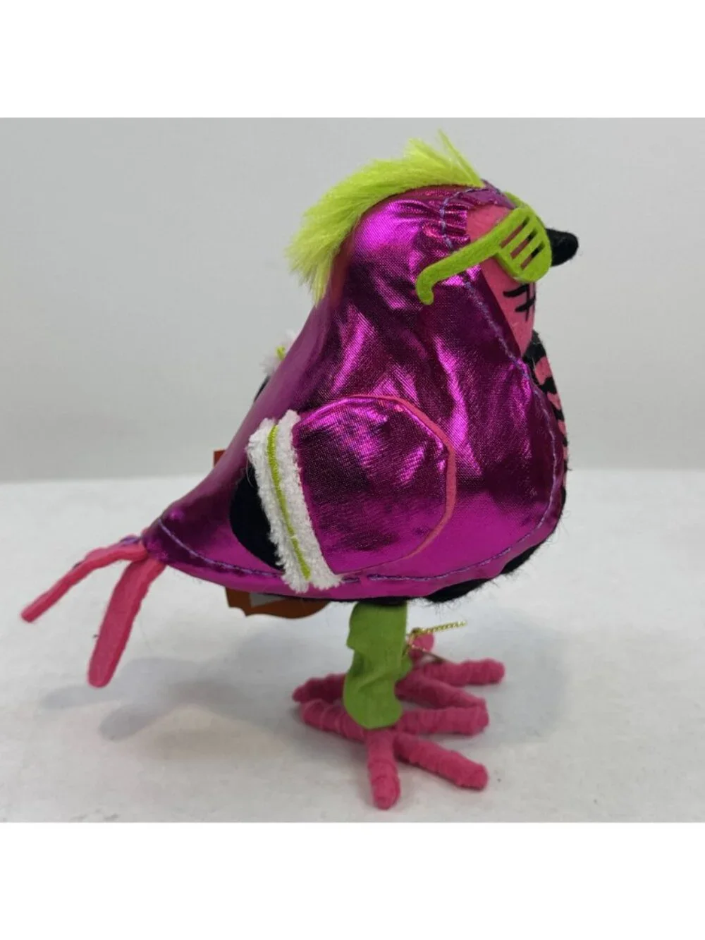 Hyde & Eek! Glitter Featherly Friends Halloween Bird 80's Skeleton Neon Pink NEW